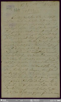Eigenh. Briefkonzept von August Wilhelm von Schlegel an Buchhandlung Eduard Weber <Bonn>, Bonn, 17.03.1822