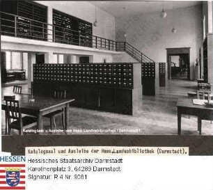 Darmstadt, Schloss - Landesbibliothek - Katalogsaal und Ausleihe