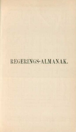 Regerings-Almanak