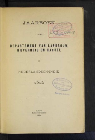 1912(1913): Jaarboek van het Department van Landbouw, Nijverheid en Handel in Nederlandsch-Indië