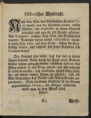 Historischer Vorbericht