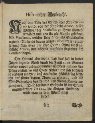Historischer Vorbericht