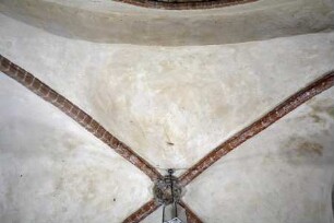 Gewölbebilder mit Drolerien, Ranken- und Laubwerk — Zerstörtes Gewölbebild ehemals mit Drolerien, Ranken- und Laubwerk — Nördliche Gewölbekappe