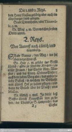 2. Reys. Von Antorff nach Lüttich, und Lützenburg