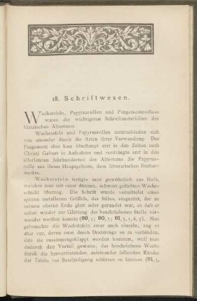 18. Schriftwesen.