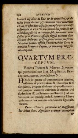 Quartum Praeceptum.