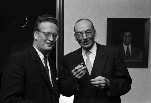 Freiburg: Amerikahaus, Empfang bei Mr. Caroll; Dr. Dr. h.c. Bruno E. Werner, Prof. Constantin von Dietze