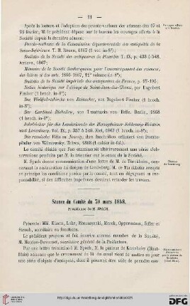 Séance du Comité du 30 mars 1868