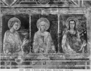 Drei weibliche Heilige, in der Mitte die heilige Klara