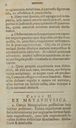 Caput II. Ex metaphysica.