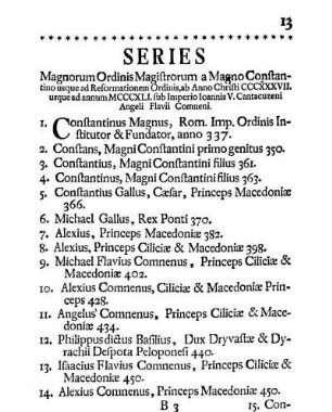 Series Magnorum Ordinis Magistrorum a Magno [...]