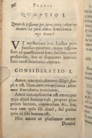 Quaestio I. Quomodo possumus per bona opera coelum intendere ex puro amore benevolentiae erga Deum?