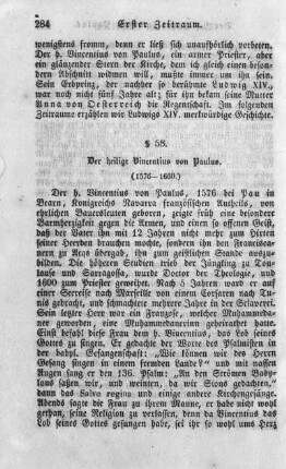 58. Der heilige Vincentius von Paulus. (1576 - 1660.)