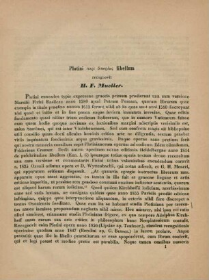Plotini [...] libellum