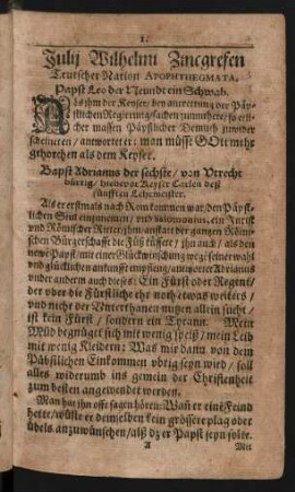 Julii Wilhelmi Zincgrefen Teutscher Nation Apophthegmata.