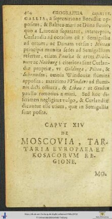 Caput XIV De Moscovia, Tartaria Europaea Et Kosacorum Regione