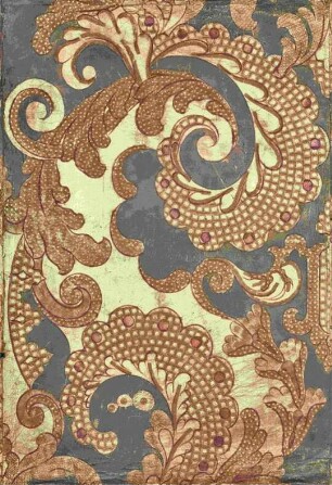 Goldledertapete, ornamentales Motiv Nr. 8, punziert, bemalt