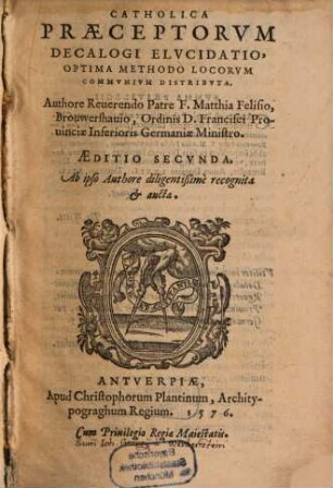 Catholica praeceptorum decalogi elucidatio
