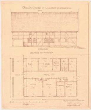Laubenhaus, Lüdersdorf: Grundriss EG, Seitenansicht