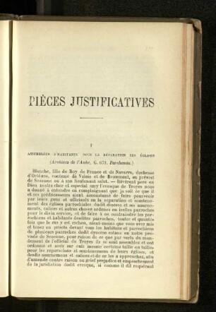 Pièces Justificatives