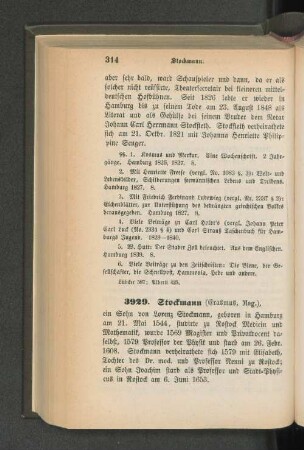 3929. Stockmann (Erasmus, Mag.)