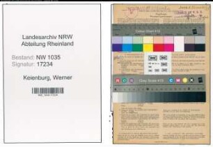 Entnazifizierung Werner Keienburg , geb. 16.07.1907 (Kaufmaennischer Angestellter)