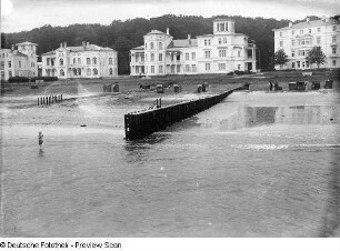 Bad Doberan-Heiligendamm. Ortsteilansicht. Blick von der Seebrücke von Nordwesten