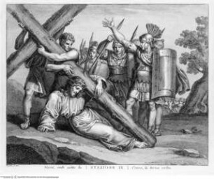 Via Crucis; Der Leidensweg Christi, Christus fällt zum dritten Mal unter dem Kreuz; (Station IX)