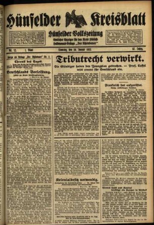 Erste Ausgabe vom Samstag, den 30. Januar 1932.