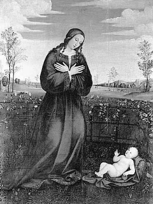 Die Anbetung des Kindes / Maria im Rosenhag