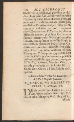 Anno urbis DCXCIII ... Q. Caecilius Metellus Celer. L. Afranius.