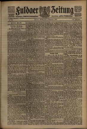 Erste Ausgabe vom Freitag, den 06. November 1908.