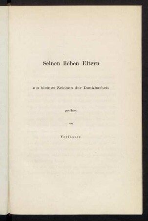 Seinen lieben Eltern