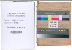 Entnazifizierung Clemens Wahlefeld , geb. 10.10.1902 (Kaufmaennischer Angestellter)