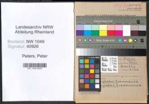 Entnazifizierung Peter Peters , geb. 19.01.1892 (Werkmeister)