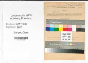 Entnazifizierung Clara Zorger , geb. 11.02.1897 (Lehrerin)