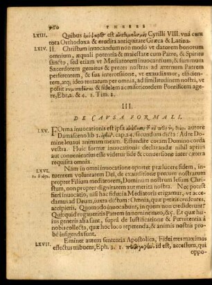 III. De Causa Formali.