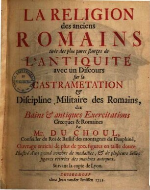 La religion des anciens Romains : tirée des plus pures sources de l'antiquité