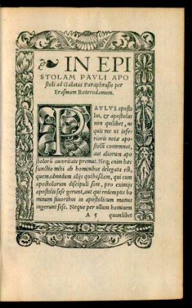 In Epistolam Pauli Apostoli ad Galatas Paraphrasis per Erasmum Roterodamum.