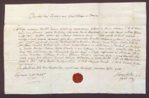 Taufzeugnis Anton Ferdinand von Hanxleden (geboren 19. Juli 1740).