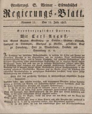 Nr. 11 : 11. July 1817