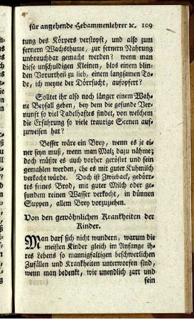Von den gewöhnlichen Krankheiten der Kinder.