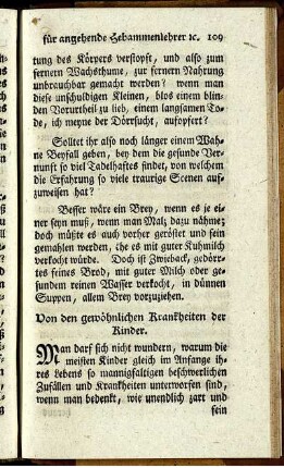 Von den gewöhnlichen Krankheiten der Kinder.