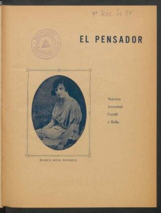 Nuestra juventud gentil y bella: Blanca Rosa Mayorga - [Fotografía]