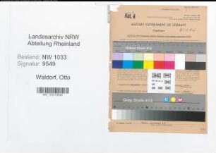 Entnazifizierung Otto Waldorf , geb. 26.02.1898 (Arbeiter)