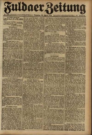 Ausgabe vom Dienstag, den 30. April 1918.