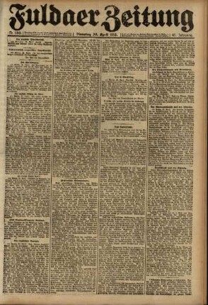 Ausgabe vom Dienstag, den 30. April 1918.