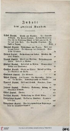 Inhalt des zweiten Bandes