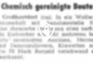 Chemisch gereinigte Beute