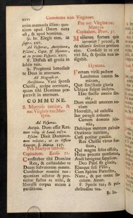 XXVI-XXXII, Commune non Virginum; ...